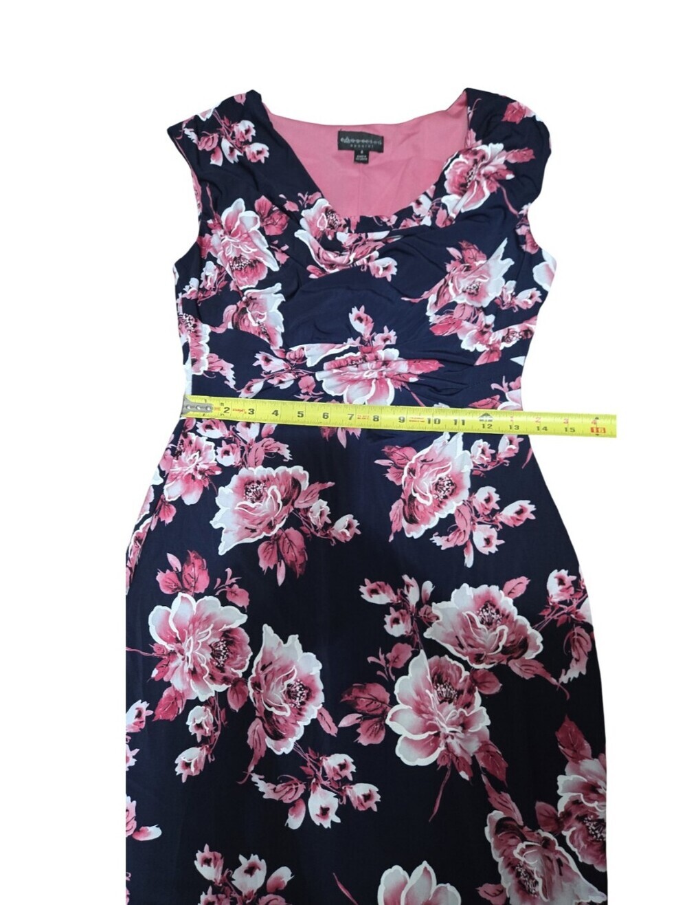 Connected Apparel Floral V-Neck Cap Sleeve Sheath Dress Festival Evening Wrap - Picture 5 of 7
